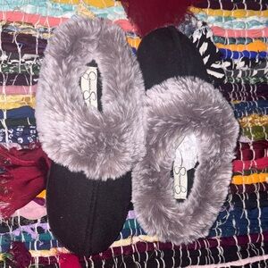 Jessica Simpson Black and Gray Women's Slippers